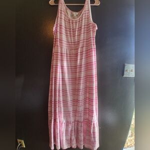 Time and Tru Pink and White Dress